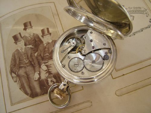 fig 2. A 1918 silver Hexameter pocket watch