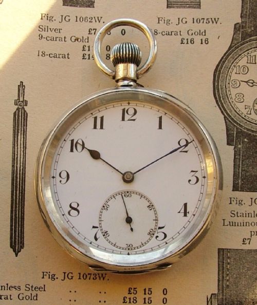 An Antique 1918 Silver Pocket Watch