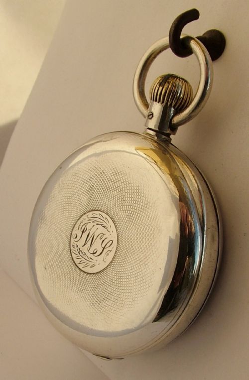 fig 1. Antique 1910s Swiss silver pocket watch.