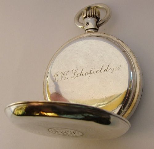 fig 2. Antique 1910s Swiss silver pocket watch.