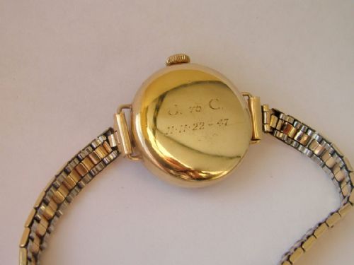 fig 2. A lady’s 9 carat gold wrist watch from J W Benson