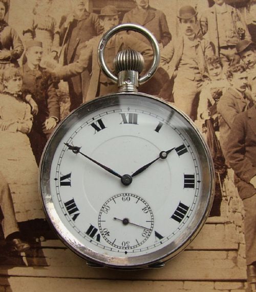 A Vintage 1920s Swiss Silver Pocket Watch