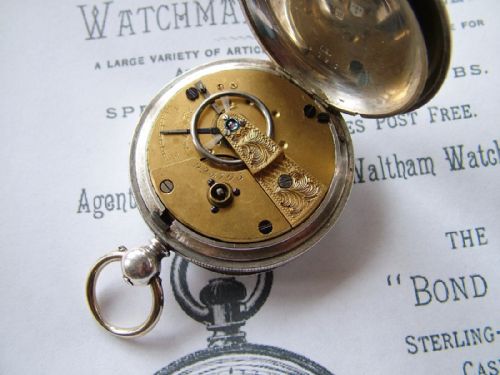 fig 1. Waltham ‘Home Watch Co’ silver pocket watch, 1876