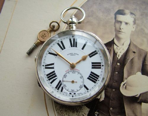 1930 Silver Pocket Watch, Retailed by Harris Stone