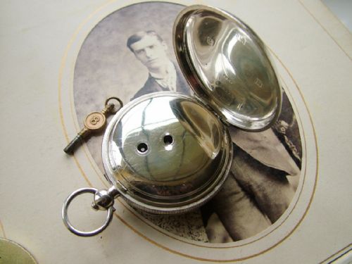 fig 2. 1930 silver pocket watch, retailed by Harris Stone
