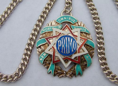 fig 1. Antique silver double watch chain with later fob