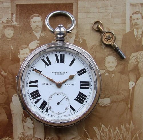 Large 1920s Silver  English Lever Pocket Watch