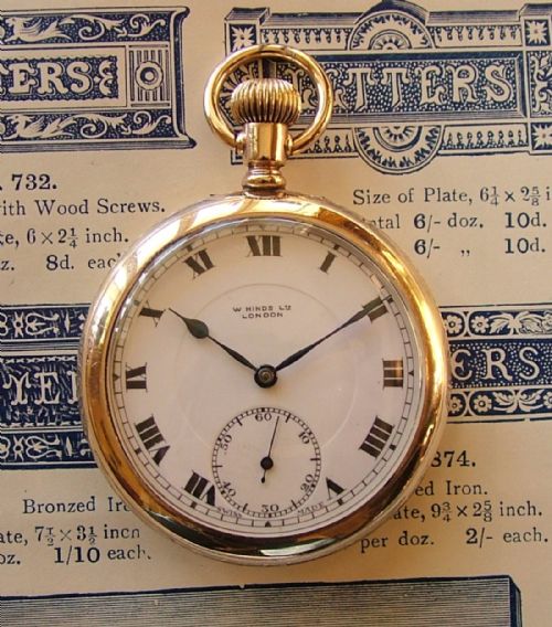 A 1920s Swiss Pocket Watch Originally Retailed by W Hinds, London.