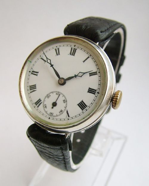 fig 1. Gents 1929 silver Uno watch from Dimier Freres