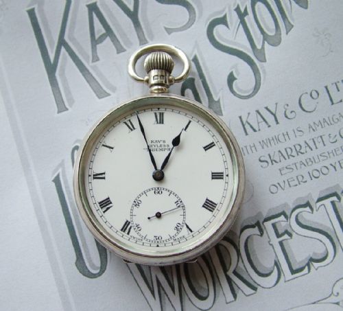 1929 Kays Silver Pocket Watch in Super Condition