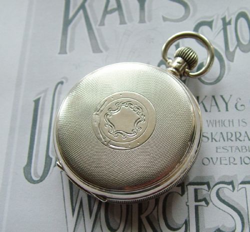 fig 3. 1929 Kays silver pocket watch in super condition