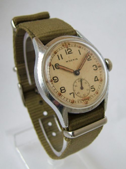 fig 1. A gents 1940s Moeris Army Time Piece wrist watch