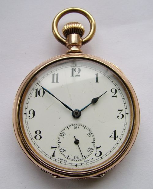 fig 1. A 1930s open faced pocket watch