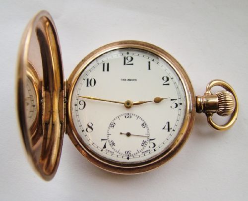 fig 1. Early 20th C full hunter pocket watch, “The Angus