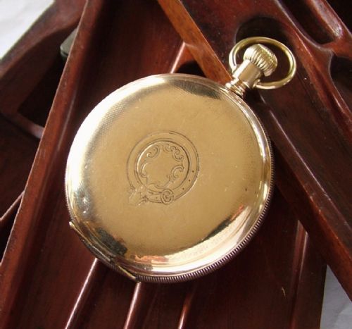 fig 1. An antique Waltham Traveler full hunter pocket watch
