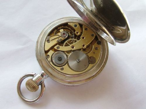 fig 2. A 1920s silver pocket watch, Carl Bamberg