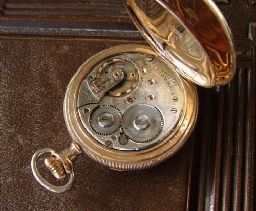 fig 1. Antique Waltham Crescent St railroad pocket watch