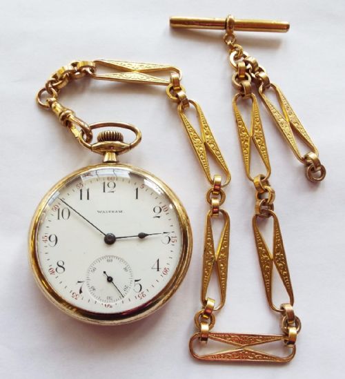 1918 Waltham P S Bartlett Pocket Watch and Chain