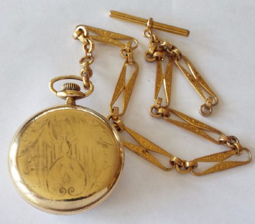 fig 2. 1918 Waltham P S Bartlett pocket watch and chain
