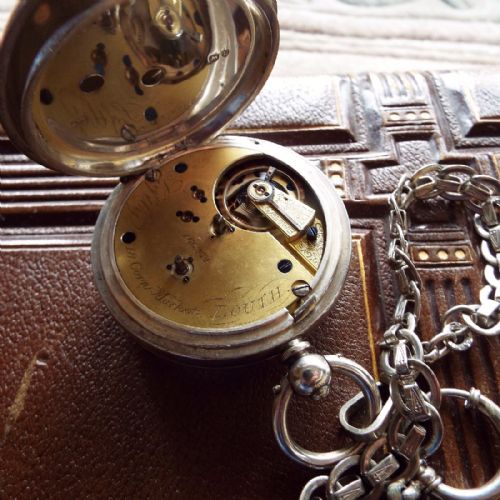 fig 1. Antique silver pocket watch, Thomas Softly, Louth
