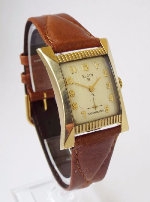fig 1. A gents 1950s Elgin 19 Shockmaster wrist watch