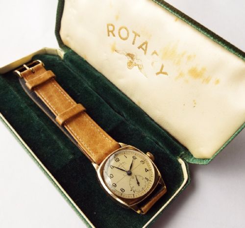 Gents Gold Rotary Super Sports Watch, Boxed, 1946