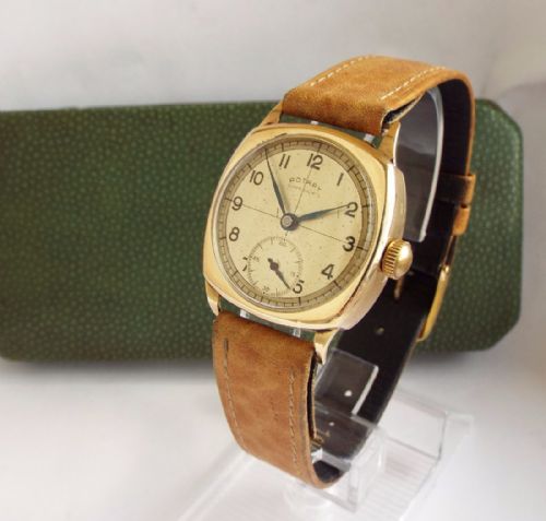 fig 1. Gents gold Rotary Super Sports watch, boxed, 1946