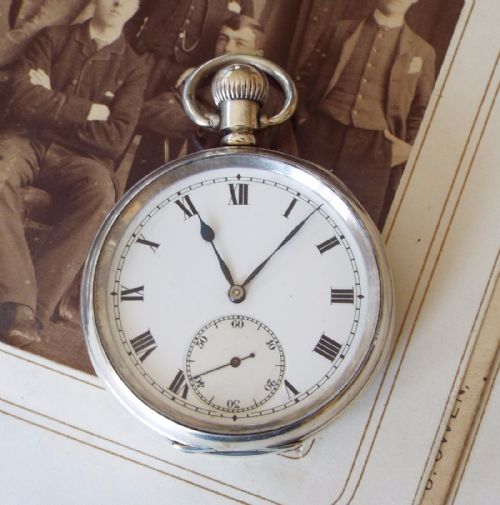1918 Silver Pocket Watch for Services in Great War