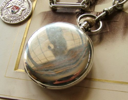 fig 2. 1920s silver Halicos Lever pocket watch and chain