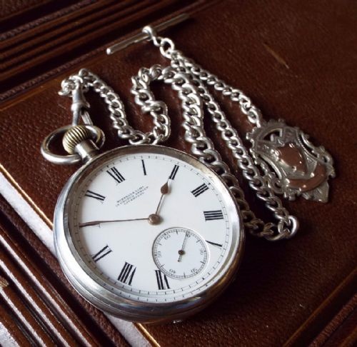 fig 1. Rotherhams silver pocket watch for Russells, 1896