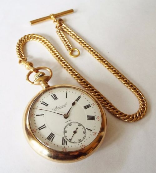 fig 1. Antique Admiral pocket watch and chain