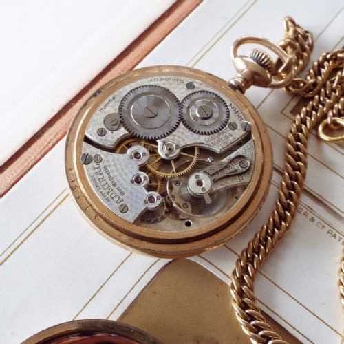 fig 2. Antique Admiral pocket watch and chain