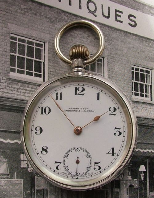1919 Wearne & Son Camborne & Helston Silver Pocket Watch