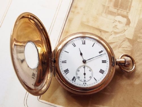 fig 1. Waltham Bond Street full hunter pocket watch, 1908