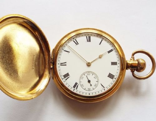 fig 1. Antique Waltham Traveler hunter pocket watch, 1903