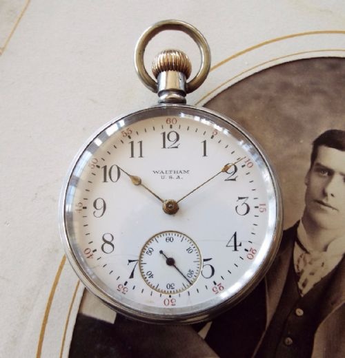A 1907 Silver Waltham Traveler Pocket Watch