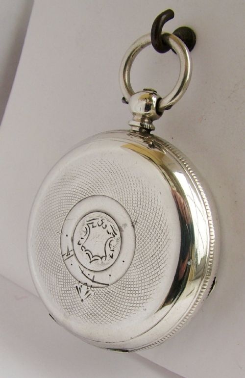 fig 1. Antique 1880s  “Patent Lever” silver pocket watch.