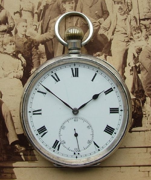 1918 Silver Swiss Pocket Watch Made for the English Market.