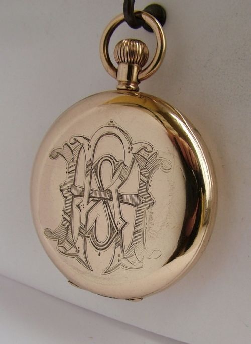 fig 2. Antique 1903 Waltham Bond St half hunter pocket watch.