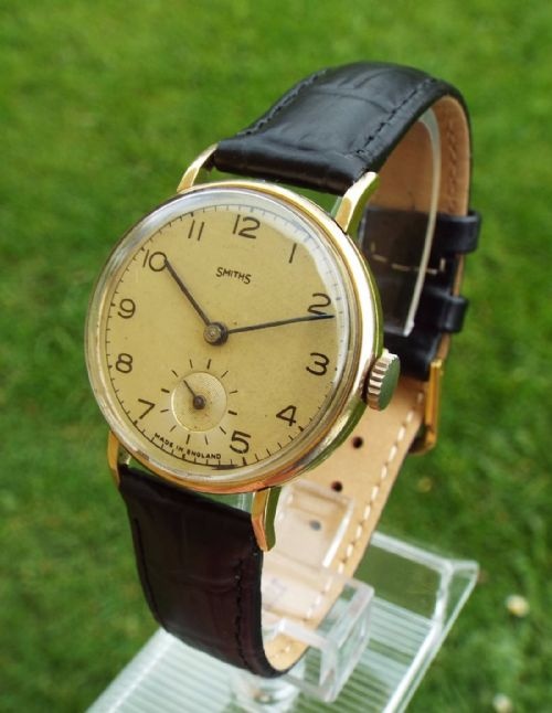 Gents 9ct Gold Smiths Wrist Watch, England, 1950