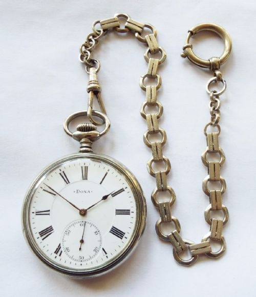 fig 1. An antique Doxa pocket watch with chain