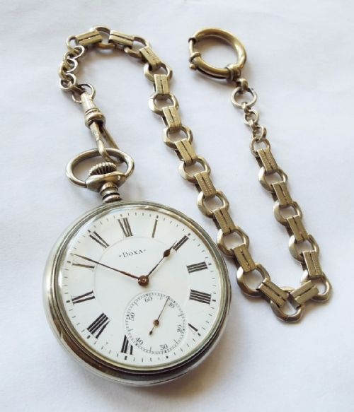 fig 2. An antique Doxa pocket watch with chain