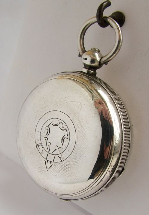 fig 1. Antique 1891 silver Waltham pocket watch.