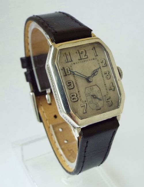 fig 1. Gents silver Art Deco wrist watch by Rotary, 1929