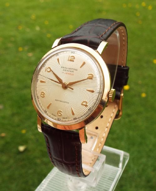 Gents 1950s 9ct Gold Bravingtons Renown Watch