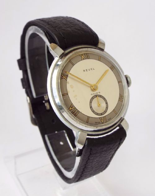 fig 1. A gents 1950s stylish Revel wristwatch