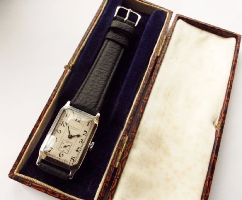 fig 2. Gents 1937 silver Art Deco Cyma watch, JW Benson
