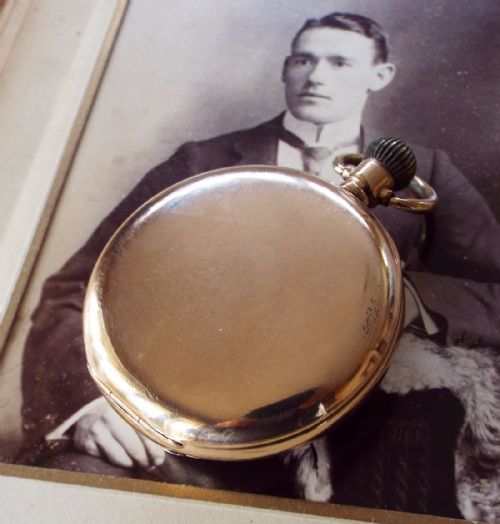 fig 1. Antique 1906 Waltham pocket watch Fattorini & Sons