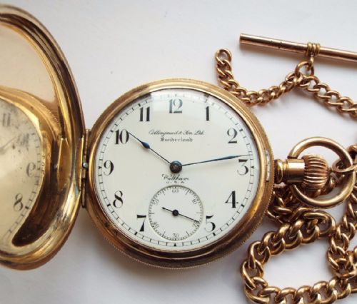 fig 1. Antique Waltham PS Bartlett hunter pocket watch