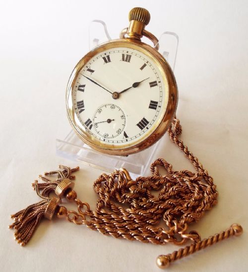1920s Swiss Gold Filled Pocket Watch and Albert